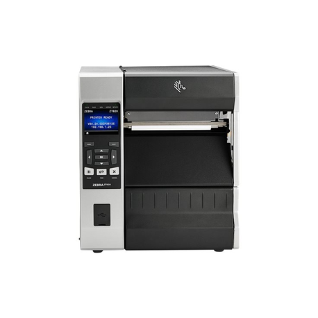 Zebra ZT620 - Label printer - direct thermal  /  thermal transfer - Roll (17.8 cm) - 300 dpi - up to 203 mm / sec - USB, serial, Gigabit LAN, USB host, NFC, Bluetooth 4.0 - cutter - tear bar - 2