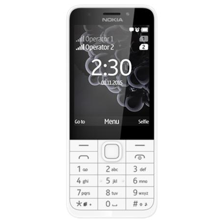 Nokia 230 Dual SIM (Silver) 2.8" TFT 240x320/ 16MB RAM/ Camera(primary) 2 MP, LED flash, Camera(secondary) 2 MP, 480p, LED flas