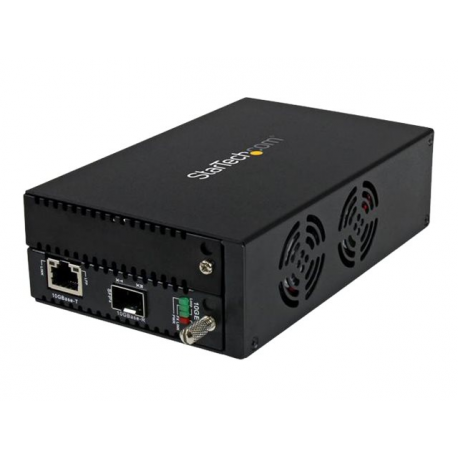 StarTech.com 10 Gigabit Ethernet Copper-to-Fiber Media Converter - Open SFP+ - Managed - 10G Ethernet Media Converter (ET10GSFP) - Fibre media converter - 10 GigE - 10GBase-LR, 10GBase-ER, 10GBase-SR, 10GBase-LW, 100Base-TX, 1000Base-T, 10GBase-EW, 10GBase-T, 10GBase-SW - RJ-45  /  SFP+ - for P / N: SFP10GBBXDST, SFP10GBBXUST, SFP10GBLRMST, SFP10GBLRST, SFP10GBSRST, SFP10GBZRST - 1