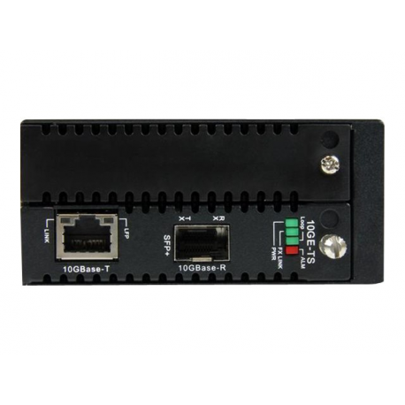 StarTech.com 10 Gigabit Ethernet Copper-to-Fiber Media Converter - Open SFP+ - Managed - 10G Ethernet Media Converter (ET10GSFP) - Fibre media converter - 10 GigE - 10GBase-LR, 10GBase-ER, 10GBase-SR, 10GBase-LW, 100Base-TX, 1000Base-T, 10GBase-EW, 10GBase-T, 10GBase-SW - RJ-45  /  SFP+ - for P / N: SFP10GBBXDST, SFP10GBBXUST, SFP10GBLRMST, SFP10GBLRST, SFP10GBSRST, SFP10GBZRST - 7