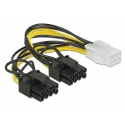 DeLOCK - Power cable - 6 pin PCIe power (F) to 8 pin PCIe power (6+2) (M) - 12 V - 15 cm - latched