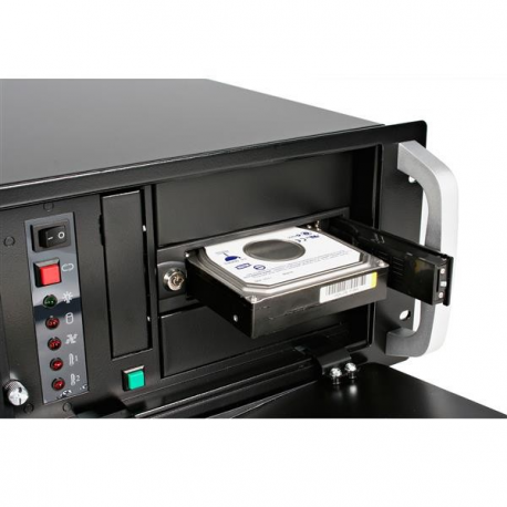 Startech .com 5.25in Trayless Hot Swap Mobile Rack for 3.5in Hard Drive - Storage mobile rack - 3.5" - black