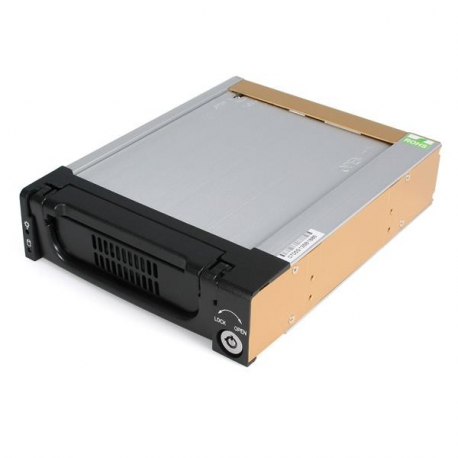 StarTech.com 5.25 in Rugged SATA Hard Drive Mobile Rack Drawer - Aluminum Removable Hard Drive Bay (DRW150SATBK) - Storage mobile rack - 3.5" - black - 1