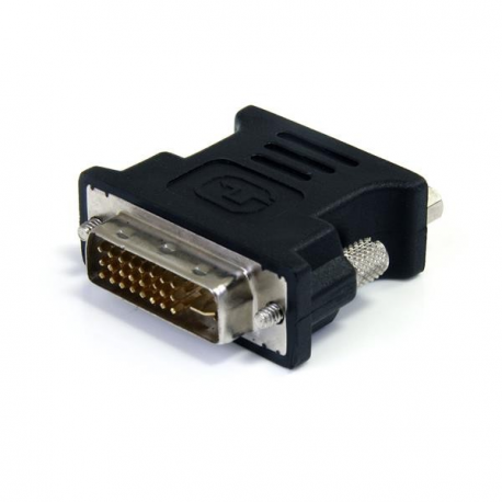 StarTech.com DVI to VGA Cable Adapter - Black - M / F - DVI-I to VGA Converter Adapter (DVIVGAMFBK) - VGA adapter - DVI-I (M) to HD-15 (VGA) (F) - molded, thumbscrews - black - 1
