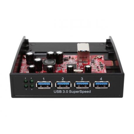 StarTech.com USB 3.0 Front Panel 4 Port Hub - 3.5in or 5.25in Bay - Front Internal 3.5 USB 3 Hub (35BAYUSB3S4) - Hub - 4 x SuperSpeed USB 3.0 - plug-in module - for P / N: USB312SAT3CB, USB315CB2M, USBLT1MWS, USBLT2MBR, USBLT30CMW, USBLTM1MBK, USBLTM1MWH - 1