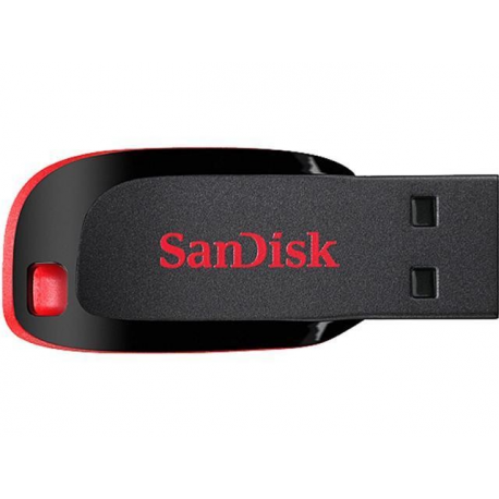 SanDisk Cruzer Blade - USB flash drive - 32 GB - USB 2.0 - red, sleek black - 3