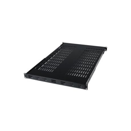 StarTech.com 1U Adjustable Vented Server Rack Mount Shelf - 175lbs - 19.5 to 38in Deep Universal Tray for 19" AV /  Network Equipment Rack (ADJSHELF) - Rack shelf - black - 1U - 19" - for P / N: CABSCRWS1224, RK1536BKF, RK1836BKF, RK3236BKF, RK4236BKB, RK4242BK24, RK4242BK30 - 5