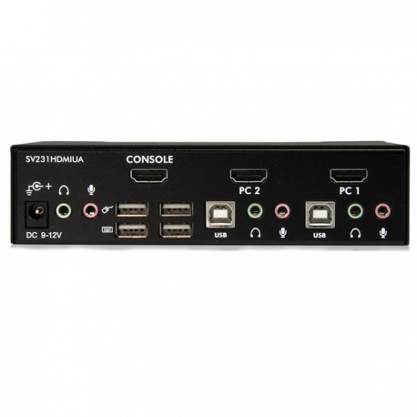 StarTech.com 2 Port USB HDMI KVM Switch with Audio and USB 2.0 Hub - 1080p (1920 x 1200), Hotkey Support - Dual Port Keyboard Video Monitor Switch (SV231HDMIUA) - KVM  /  audio  /  USB switch - 2 x KVM  /  audio  /  USB - 1 local user - desktop - for P / N: IM12D1500P, SVA12M2NEUA, SVA12M5NA - 2