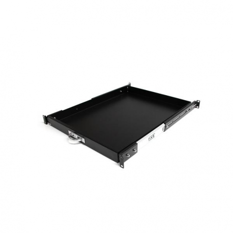 StarTech.com 1U Sliding Server Rack Mount Keyboard Shelf Tray - 55lbs - 22" Deep Steel Pull Out Drawer for 19" AV, Network Equipment Rack (SLIDESHELFD) - Rack keyboard shelf - black - for P / N: RK1536BKF, RK1836BKF, RK2537BKM, RK3236BKF, RK4236BKB, RK4242BK24, RK4242BK30 - 2