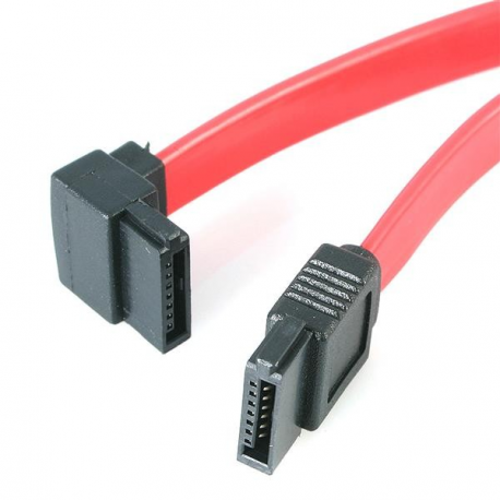 StarTech.com 18in SATA to Left Angle SATA Serial ATA Cable - F / F (SATA18LA1) - SATA cable - Serial ATA 150 / 300 / 600 - SATA (R) to SATA (R) - 46 cm - left-angled connector - red - for P / N: 25S22M2NGFFR, 35S24M2NGFF, CFAST2SAT25, PEXM2SAT32N1, S322M225R, S32M2NGFFPEX - 1