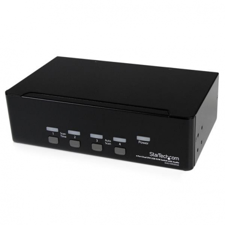 StarTech.com 4-Port Dual KVM Switch with Audio for DVI Computers - Built-in USB Hub (SV431DD2DUA) - KVM  /  audio  /  USB switch - 4 x KVM  /  audio  /  USB - 1 local user - desktop - for P / N: IM12D1500P, SV431RACK, SVA12M2NEUA, SVA12M5NA, USBDVI4N1A10, USBDVI4N1A6 - 1