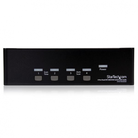 StarTech.com 4-Port Dual KVM Switch with Audio for DVI Computers - Built-in USB Hub (SV431DD2DUA) - KVM  /  audio  /  USB switch - 4 x KVM  /  audio  /  USB - 1 local user - desktop - for P / N: IM12D1500P, SV431RACK, SVA12M2NEUA, SVA12M5NA, USBDVI4N1A10, USBDVI4N1A6 - 2
