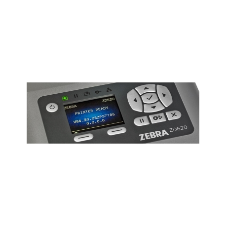 Zebra ZD620d - Label printer - direct thermal - Roll (11.8 cm) - 300 dpi - up to 152 mm / sec - USB 2.0, LAN, serial, USB host, Bluetooth LE - cutter - grey - 8