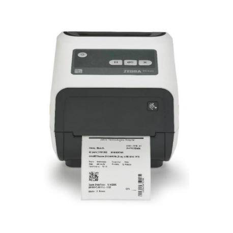 Zebra ZD420d - Label printer - direct thermal - Roll (11.8 cm) - 300 dpi - up to 102 mm / sec - USB 2.0, LAN, USB host, Bluetooth LE - tear bar - grey - 5