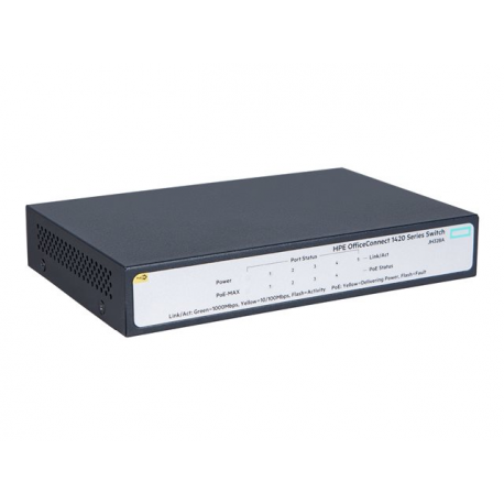 HPE OfficeConnect 1420 5G PoE+ - Switch - unmanaged - 5 x 10 / 100 / 1000 - desktop - PoE+ (32 W) - 2