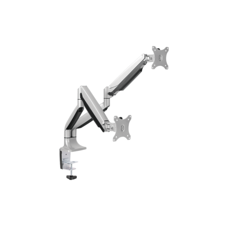 LogiLink - Mounting kit - for 2 monitors (adjustable arm) - aluminium, cold-rolled steel - screen size: 13"-32" - desk-mountable - 0