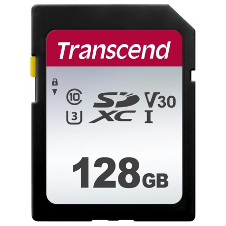 Transcend 300S - Flash memory card - 128 GB - Video Class V30  /  UHS-I U3  /  Class10 - SDXC UHS-I - 0