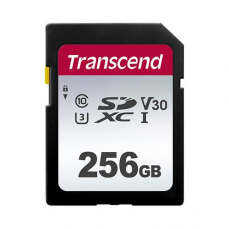 Transcend 300S - Flash memory card - 256 GB - Video Class V30  /  UHS-I U3  /  Class10 - SDXC UHS-I - 0