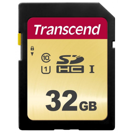 Transcend 500S - Flash memory card - 32 GB - UHS-I U1  /  Class10 - SDHC UHS-I - 0