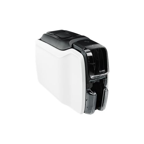 Zebra ZC100 - Plastic card printer - colour - dye sublimation / thermal transfer - CR-80 Card (85.6 x 54 mm) - 300 dpi - up to 700 cards / hour (mono)  /  up to 150 cards / hour (colour) - capacity: 100 cards - USB 2.0, LAN - 3
