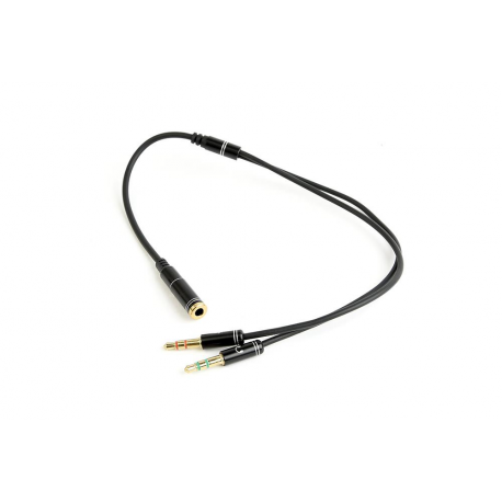Cablexpert - Audio adaptor - 4-pole mini jack female to stereo mini jack male - 20 cm - black - 0
