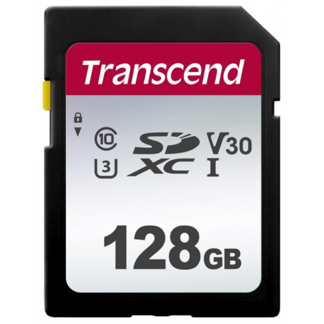 Transcend 300S - Flash memory card - 128 GB - Video Class V30  /  UHS-I U3  /  Class10 - SDXC UHS-I - 2