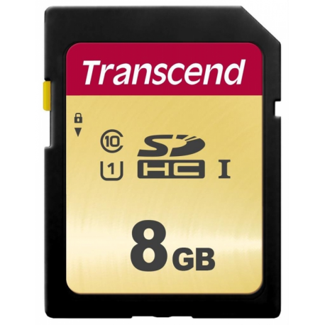 Transcend 500S - Flash memory card - 8 GB - UHS-I U1  /  Class10 - SDHC UHS-I - 2