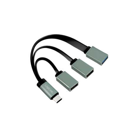 LogiLink USB-C hub, 3-Port - Hub - 3 x SuperSpeed USB 3.0 - desktop - 0
