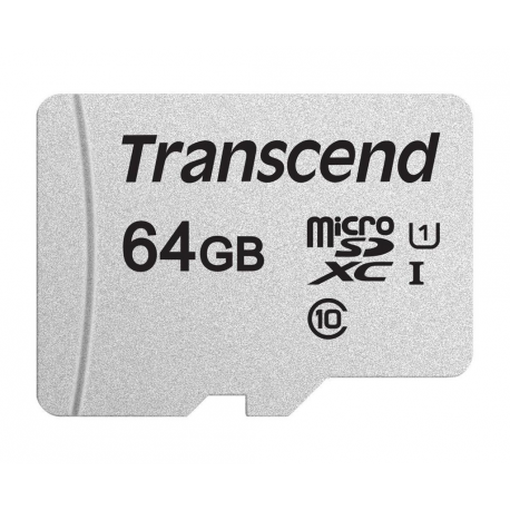 Transcend 300S - Flash memory card (adapter included) - 64 GB - UHS-I U1  /  Class10 - microSDXC UHS-I - 0