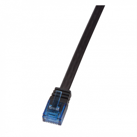 LogiLink SlimLine - Patch cable - RJ-45 (M) to RJ-45 (M) - 25 cm - UTP - CAT 6 - flat - black - 0