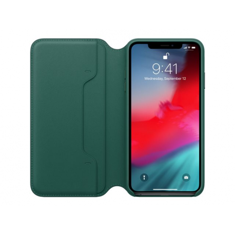 iPhone XS Max Leather Folio - Forest Green