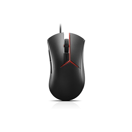 Lenovo Y Gaming - Mouse - optical - 5 buttons - wired - USB - matte black, pantone 179C - for IdeaCentre AIO 3 22; 330-20; IdeaPad 3 CB 11; 330-14; Legion S7 15 - 0