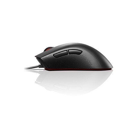 Lenovo Y Gaming - Mouse - optical - 5 buttons - wired - USB - matte black, pantone 179C - for IdeaCentre AIO 3 22; 330-20; IdeaPad 3 CB 11; 330-14; Legion S7 15 - 2