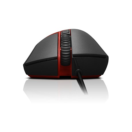 Lenovo Y Gaming - Mouse - optical - 5 buttons - wired - USB - matte black, pantone 179C - for IdeaCentre AIO 3 22; 330-20; IdeaPad 3 CB 11; 330-14; Legion S7 15 - 3