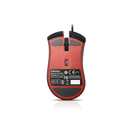 Lenovo Y Gaming - Mouse - optical - 5 buttons - wired - USB - matte black, pantone 179C - for IdeaCentre AIO 3 22; 330-20; IdeaPad 3 CB 11; 330-14; Legion S7 15 - 5