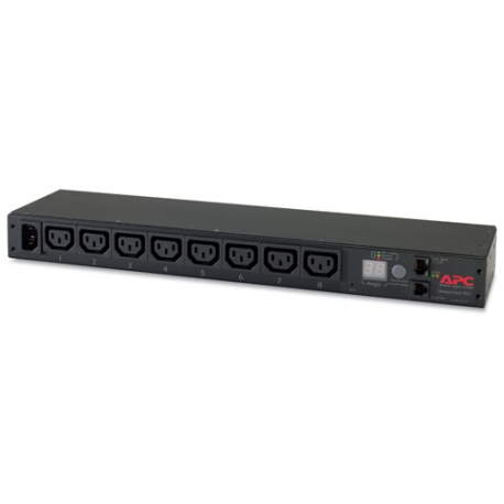APC Metered Rack PDU AP7820B - Power distribution unit (rack-mountable) - AC 200 / 208 / 230 V - 2300 VA - Ethernet 10 / 100 - input: IEC 60320 C14 - output connectors: 8 (IEC 60320 C13) - 1U - 1.98 m cord - for P / N: SMTL1000RMI2UC, SMX1000C, SMX1500RM2UC, SMX1500RM2UCNC, SMX750C, SMX750CNC - 4