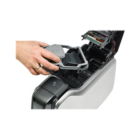 Zebra ZC300 - Plastic card printer - colour - Duplex - dye sublimation / thermal transfer - CR-80 Card (85.6 x 54 mm) - 300 dpi - up to 900 cards / hour (mono)  /  up to 200 cards / hour (colour) - capacity: 100 cards - USB 2.0, LAN - 5