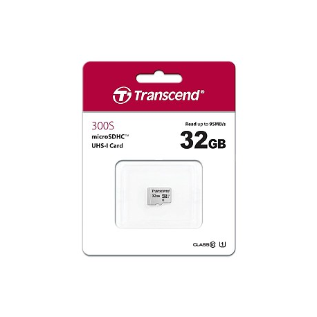 Transcend 300S - Flash memory card (adapter included) - 32 GB - UHS-I U1  /  Class10 - microSDHC UHS-I - 2