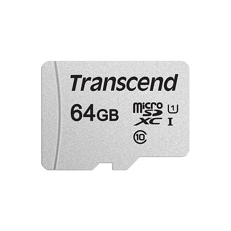 Transcend 300S - Flash memory card (adapter included) - 64 GB - UHS-I U1  /  Class10 - microSDXC UHS-I - 1