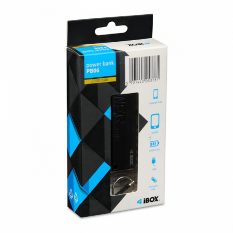 iBOX PB06 - Power bank - 2200 mAh - 1 A (USB) - black - 3