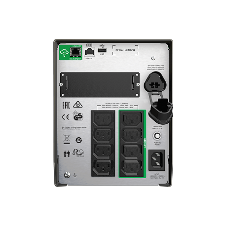 APC Smart-UPS SMT1500IC - UPS - AC 220 / 230 / 240 V - 1000 Watt - 1500 VA - RS-232, USB - output connectors: 8 - black - with APC SmartConnect - 2
