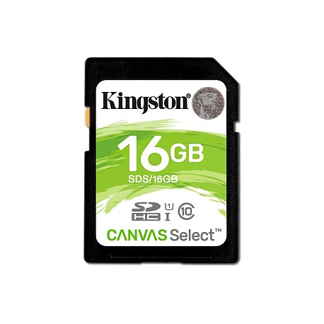 KINGSTON 16GB SD Canvas Select Class 10 UHS-I speed upto 80MB/s read