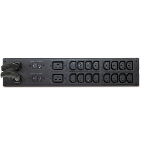 APC Rack Automatic Transfer Switch AP4424 - Redundant switch (rack-mountable) - AC 230 V - Ethernet 10 / 100, RS-232, USB - output connectors: 18 - 2U - black - for P / N: SMTL1000RMI2UC, SMX1000C, SMX1500RM2UC, SMX1500RM2UCNC, SMX750C, SMX750CNC - 1