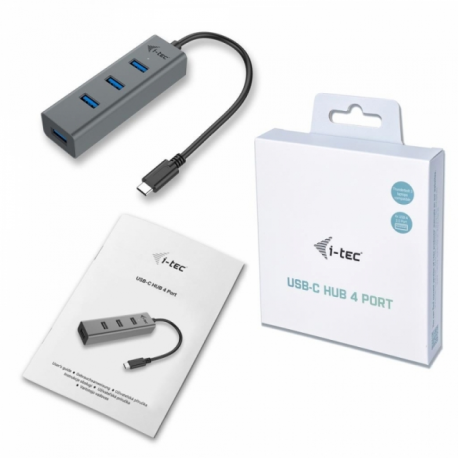 i-Tec USB-C 3.1 Metal HUB - Hub - 4 x SuperSpeed USB 3.0 - desktop - 2