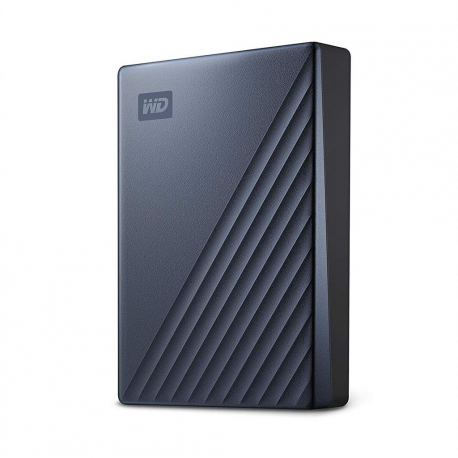WD My Passport Ultra WDBFTM0040BBL - Hard drive - encrypted - 4 TB - external (portable) - USB 3.0 (USB-C connector) - 256-bit AES - blue - 0