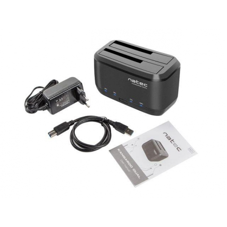 Natec Docking Station KANGAROO DUAL 2.5'/3.5' HDD USB 3.0 + AC adapter