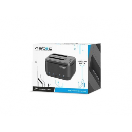 Natec Docking Station KANGAROO DUAL 2.5'/3.5' HDD USB 3.0 + AC adapter