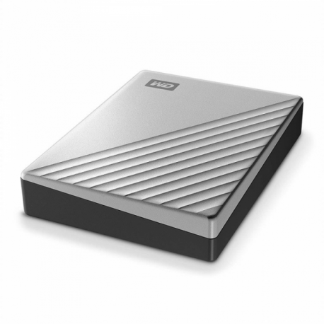 WD My Passport Ultra for Mac WDBPMV0040BSL - Hard drive - encrypted - 4 TB - external (portable) - USB 3.0 (USB-C connector) - 256-bit AES - silver - 3