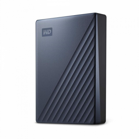 WD My Passport Ultra WDBFTM0040BBL - Hard drive - encrypted - 4 TB - external (portable) - USB 3.0 (USB-C connector) - 256-bit AES - blue - 5