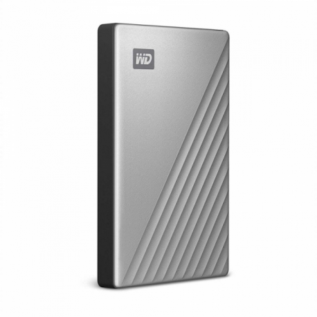 WD My Passport Ultra WDBC3C0010BSL - Hard drive - encrypted - 1 TB - external (portable) - USB 3.0 (USB-C connector) - 256-bit AES - silver - 3